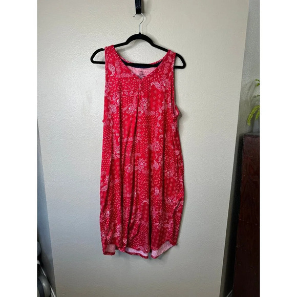 Sweet Treasure Women's Red Sleeveless Dress, sleeveless dress, red dress, midi - Picture 3 of 5